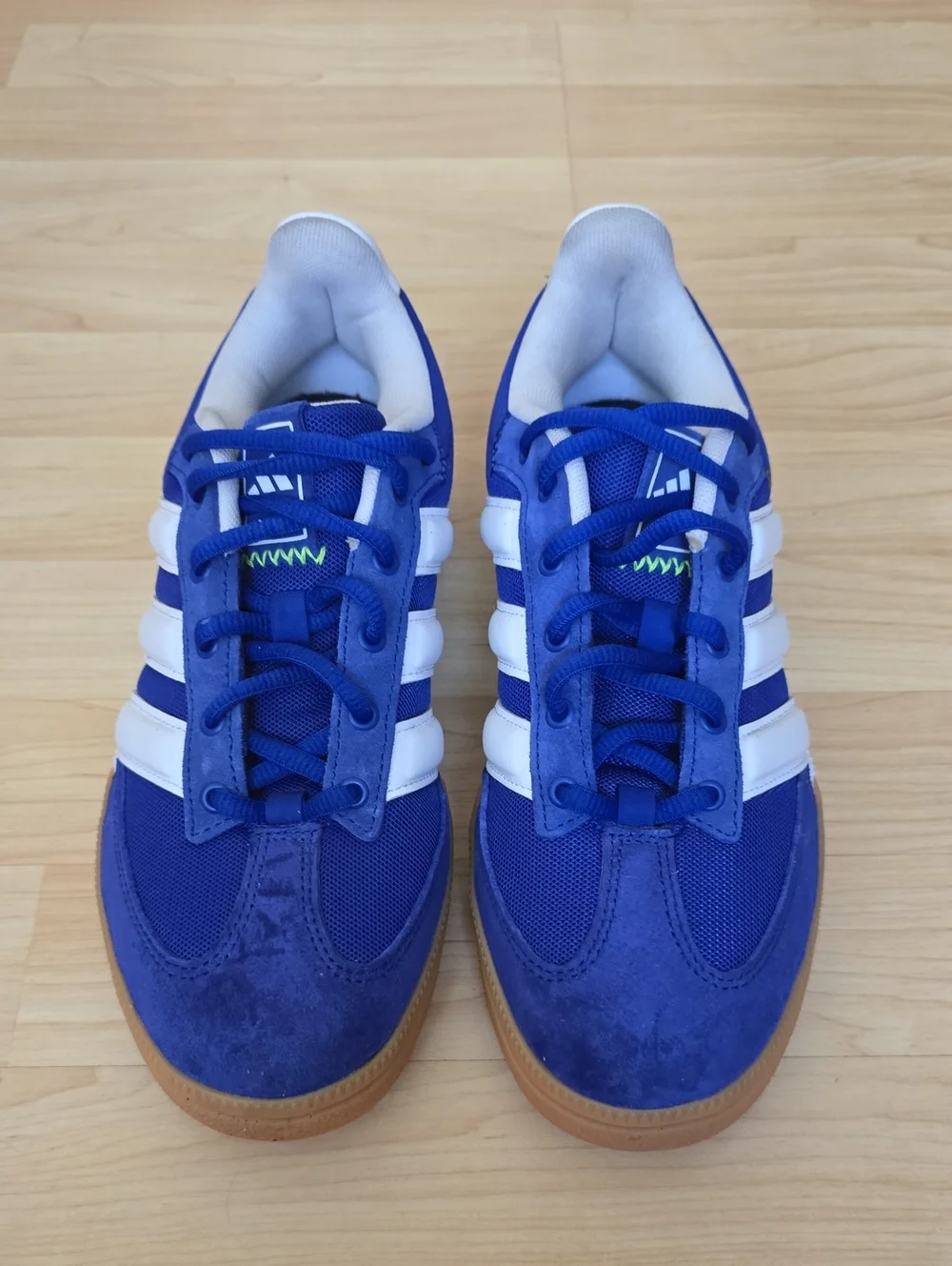 Adidas Men's Handball Spezialist Indoor Lucid Blue/White/Lucid Lemon Size 7.5